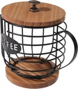 Coffee Storage Rack Iron Organizer for Countertop Elegant Desk Basket for Dining Table Efficient Space Utilization Sturdy Design with Easy Access