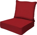 Honeycomb Outdoor Heritage Deep Seat, 24 x 23, Textured Solid Imperial Red Chair Cushion for Patio Furniture