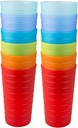 AOYITE Reusable Plastic Cups 22 oz - Unbreakable Hard Kids Cups - BPA Free Dishwasher Safe Drinking Cup set of 12 - Stackable Water Tumblers for Kitchen Camping Party Outdoor