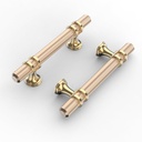 10 Pack 3"(76mm) Gold Cabinet Pulls Knurled Kitchen Cabinet Handles Drawer Pulls Brushed Brass Cupboard Hardware for Cabinets