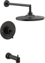 Moen TS22003EPBL Arris Posi-Temp Pressure Balancing Modern Tub and Shower Trim Kit with 10-Inch Eco-Performance Rainshower, Valve Required, Matte Black