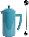 Frieling Double-Walled Stainless Steel French Press Coffee Maker, Lagoon Blue, 34 Ounce, Plus 18/10 Stainless Steel Coffee Scoop/Stirrer, 2 TBLS