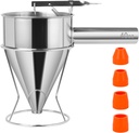 Pancake Batter Dispenser,40oz Stainless Steel Funnel Cake Dispenser with Stand Great for Pancakes Cupcakes Muffins Waffles