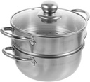 1pc Stainless Steel Steamer Pot for Soup and Cooking Suitable for Induction and Gas Cookers Easy to Use Double Layer Design Cooking Random Style
