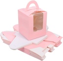 Cabilock 20pcs Cupcake Carrier: Mini Individual Cupcake Carrying Boxes With Handle Dessert Packaging Box For Candy Muffins And Baked Goods
