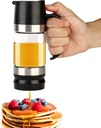 Glass Honey Dispenser No Drip, Maple Syrup Dispenser for Coffee, Tea, Pancake, Black (9 OZ, 1 Pack) V5