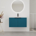 Henf Wall Mounted Bathroom Vanity with Resin Sink & Soft-Close Doors, Modern Floating Bathroom Cabinet, Single Sink Wall Mounted Vanities with Sink Combo Set (Blue, 36inch)