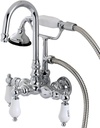 Kingston Brass AE10T1 Aqua Vintage 4-5/9" in Spout Reach Wall Mount Clawfoot Tub Faucet, Polished Chrome