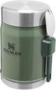 Stanley Classic Legendary Food Jar 0.4L with Spork - Keeps Cold or Hot For 7 Hours - BPA-Free Stainless Steel Soup Flask - Leakproof - Dishwasher Safe - Hammertone Green