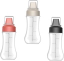 Mikinona 3pcs 350ml Food Grade Squeeze Bottles for Sauces Condiment Dispensers 5 Hole Spout Salad Dressing Bottles Reusable Sauce Squeeze Containers