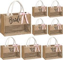 8 Pcs Bachelorette Beach Bag Bridal Party Tote Bag Bride Tribe Gifts with PVC Window for Bridesmaids Engagement Party