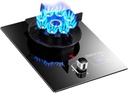 Gas Stove,Direct Injection 9-cavity Head with Timer,5.2KW Glass Panel NG/LPG Stove,for Home Restaurant And Hotel(LPG)