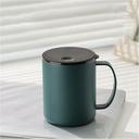 Reusable Stainless Steel Mug with lid and Handle Drinking Cup Home Insulated Tumbler Simple Tea Cup Office Coffee Cup 400ml/14.1oz Sturdy(Green)