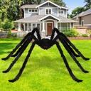 Dreampark 8.0 Ft Giant Spider Halloween Decorations, Outdoor Halloween Decoration Fake Large Hairy Spider Scary Virtual Realistic Spider Props for Indoor Yard House Patry Creepy Decor Black