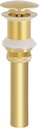 Pop Up Sink Drain Without Overflow, Bathroom Sink Pop Up Assembly Vessel Sink Drain, Brushed Gold