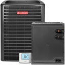Goodman 3 Ton 14.3 SEER2 Central Air Conditioner Condenser with 17.5" Vertical Evaporator Cased Coil with Thermostat Only - R32 Single Stage | 36000 BTU TXV