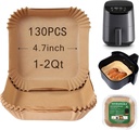 Small Air Fryer Liners Disposable Compatible with COSORI 2.1 Qt Air Fryer, 130 PCS Mini Air Fryer Liners Parchment Paper Baking Sheet for COSORI 2.1 Qt Accessories