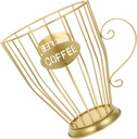 SECFOU Coffee Holder Storage Basket Elegant Iron Organizer for Kitchen Coffee Bar Multi-use Container Snacks More Charming Home Decor Large Gold