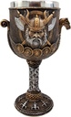 Ebros Gift Norse Valhalla Viking Odin Warlord With Dragon Longship Hull And Stern 7oz Wine Goblet Chalice Resin With Stainless Steel Liner Cup Thor's Compass Vegvisir Bearings Design