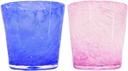 Tida Kobo Rock Glasses (Blue, Peach), φ3.3 inches (8.5 cm), Cloud, Pack of 2