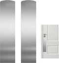 2 Pcs Door Scratch Protection Plate 4" x 16", Stainless Steel Push Plate, Self Adhesive Kickplate for Interior, Exterior Doors (Brushed Nickel)
