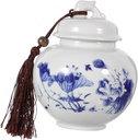 Ceramic Tea Jar Beautiful Pattern Design Airtight Sealing Loose Tea Container for Efficient Food Storage for Home and Kitchen Use