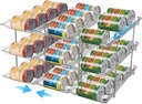 Clear Modular Can Organizer, Stackable 3-Tier Rack for Beverages, Easy Install, Flexible Setup