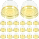 Mini Cake Box: 50pcs Clear Dome Box Clear Plastic Mini Dome Round Cupcake Holders Plastic Egg-Yolk Puff Container for Baking Cupcakes Muffins Cheesecake Dessert,Gold