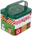 Garneck Christmas Cookie Tins with Lids Metal Holiday Storage for Cookies and Candies Practical Decorative Xmas Boxes Vintage Tinplate Design for Parties and Favors