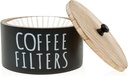 Coffee Filter Holder Wooden Coffee Filter Storage Container with Lid Coffee Filter Dispenser Sturdy Pod Organizer for Bar Counter