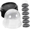 IMIKEYA 50sets Clear Cake Box Transparent Round Cake Carriers Lids for Storing and Transporting Small Desserts for Bakeries and Parties
