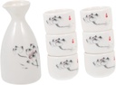Japanese Sake Pot Ceramic Set Sake Cups Mugs Holder White Wine Serving Holder Exquisite Tea Party Collection