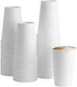 GUSTO White Paper Cups [16 oz - 100 Count] Disposable Coffee Cup for Hot Drinks – Sturdy & Eco-Friendly – Paper Cups for Tea, Cocoa & More – (Formerly Comfy Package)