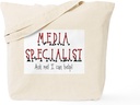 CafePress Media Specialist Tote Bag Reusable Natural Beige Canvas Shopping Bag