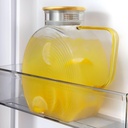 Glass Pitcher With Lid, 2.3 Liter 78 oz Glass Water Pitcher For Fridge, 0.60 Gallon Pitchers With Handle And Lid, Tea Jug Carafe Jar For Hot/Iced Water Milk Juice Coffee Fruit