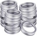 24 Pieces Regular Mouth Mason Jar Canning Bands - Reusable Replacement Metal Rings, Practical Screw Jar Bands, Leak Proof Tinplate Metal Rings, Compatible With Mason Jar