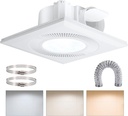 Bathroom Vent Fan with Light, Bathroom Exhaust Fan with LED Light Adjustable, Quiet 1.0 Sones Three Color Temperatures 2700k/4000k/5700k, 110 CFM,Ceiling Mount Ventilation for Home/Bath/Office (white)