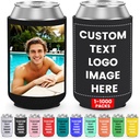 Custom Can Coolers Sleeves 20Pcs Insulated Neoprene Drink Bottle Holder With Personalized Photo Text Logo Bulk for Men Summer Holiday Bachelor Gifts Wedding Party Supplies