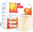 Hydrocolloid Bandages 2in × 16ft – Hydrocolloid Roll, Hydrocolloid Tape & Hydrocolloid Patch for Wound Care, Blister Bandages for Feet & Heels, Waterproof & Cut-to-Size