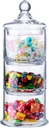 Diamond Star 12" 3 Tier Decorative Round Glass Storage Jars with Lids, Decorative Round Stackable Snack Storage Canister with Lid for Sweets, Animal Treats, Nuts, Coffee Bean and Building Blocks