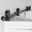 52 inch Bifold Barn Door Hardware Track Kit for Four 12 inch Closet Doors,Top Mount Sliding System,Heavy Duty Roller,Smoothly and Quietly,Black(Bifold Door Not Included)