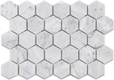 Diflart Carrara White Marble Mosaic Tile, 2 Inch Hexagon, Matte, Italian Bianco Carrera Marble Backsplash Tiles for Kitchen Bathroom Wall Floor, Pack of 5 Sheets