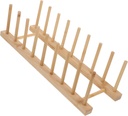 Small Dish Drying Rack Vertical Plate Holder Space-Saving Kitchen Organizer Bamboo Pot Lid Holder Drying Rack for Dishes