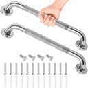 2 Pack 12 Inch Grab Bars for Bathtubs and Showers, Safety Shower Grab Bars for Seniors 500 lbs, Stainless Steel Anti-Slip Shower Bars, Handicap Grab Bars, Anti Slip Shower Handle for Wall, Elderly