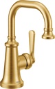 Moen Brushed Gold Colinet One-Handle Single Hole Traditional Bathroom Sink Faucet, S44101BG