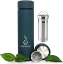 Vibrant All in ONE Travel Mug - Tea Infuser Bottle - Insulated HOT Coffee Thermos - Cold Fruit Infused Water Flask - Food Grade Leak Proof Tumbler Double Wall Stainless Steel 16.9 oz