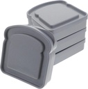 4pcs Portable Sandwich Containers Airtight Lunch Boxes with Lids Microwave Safe Bread Storage Box for Camping Easy to Store Food Organizer