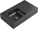 Serene Valley Bathroom Sink, Wall-Mount or On Countertop, 32" with Square Sink and Flat Space, Single Faucet Hole, Premium Granite Material in Matte Black