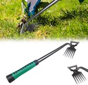 Garden Weeder Puller Tool, 6 Teeth Upgrade Weeding Artifact Uprooting Weed Tool, Manganese Steel Hand Weeder Tool, Dual Purpose Manual Weed Pulling Remover Tool with Rubber Handle