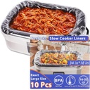 Electric Roaster Liners 34 x 18 Inch Roaster Liners Disposable Fits 16, 18, 22 Quarts Roaster for Electric Roaster for Immediate Cleanup (10 Counts)